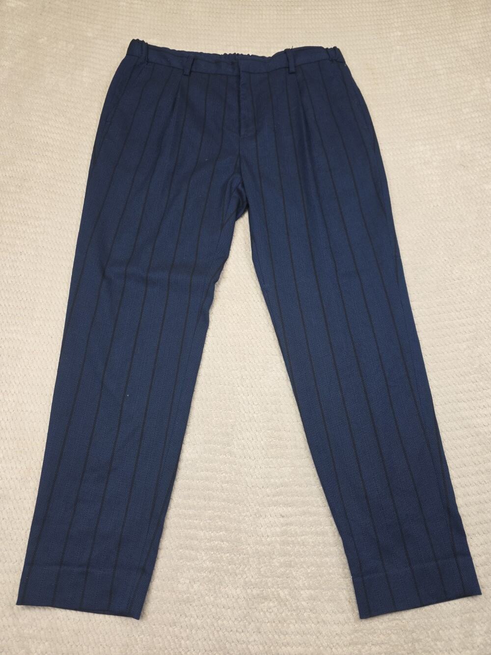 Scotch & Soda Pants Mens 33 X 30 Blake Blue Black Stripe Office Casual Dress